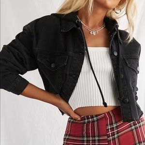 Black Denim Hooded Jacket NWOT | Size: Small